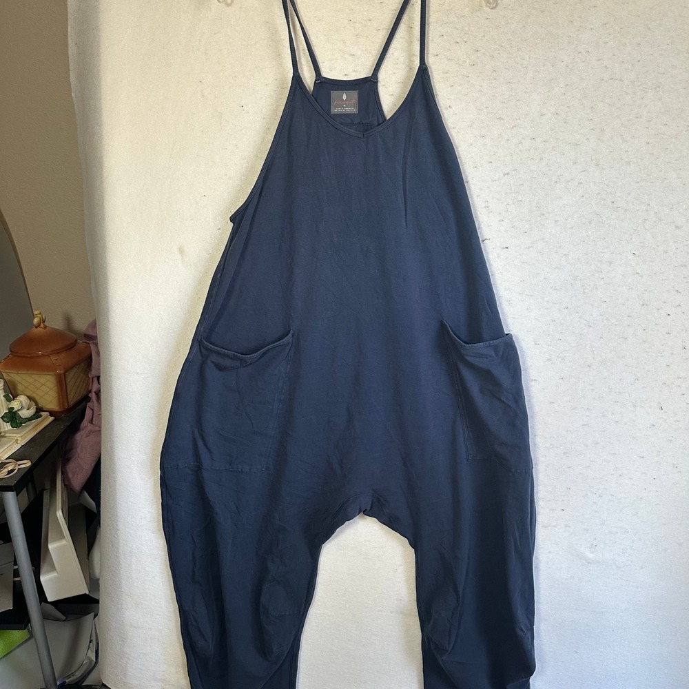 Free People FP Movement Hot Shot Onesie Navy Blue Slouchy Jumpsuit Medium